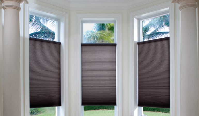 Dark colored cellular shades